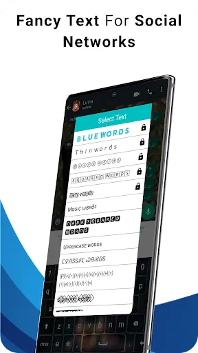 Blue Words, Stylish Fonts text 스크린샷