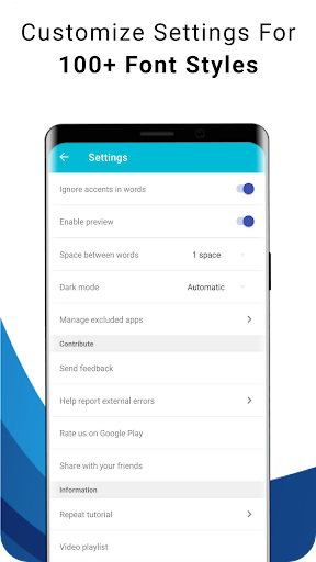 Blue Words, Stylish Fonts text Screenshots