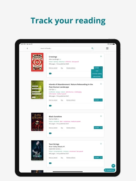 Zrzuty ekranu StoryGraph: Reading Tracker iPad 