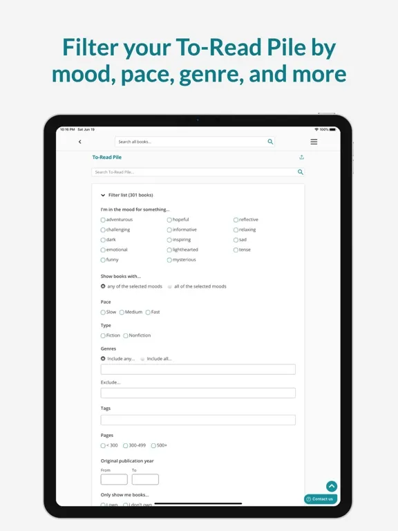 Zrzuty ekranu StoryGraph: Reading Tracker iPad 