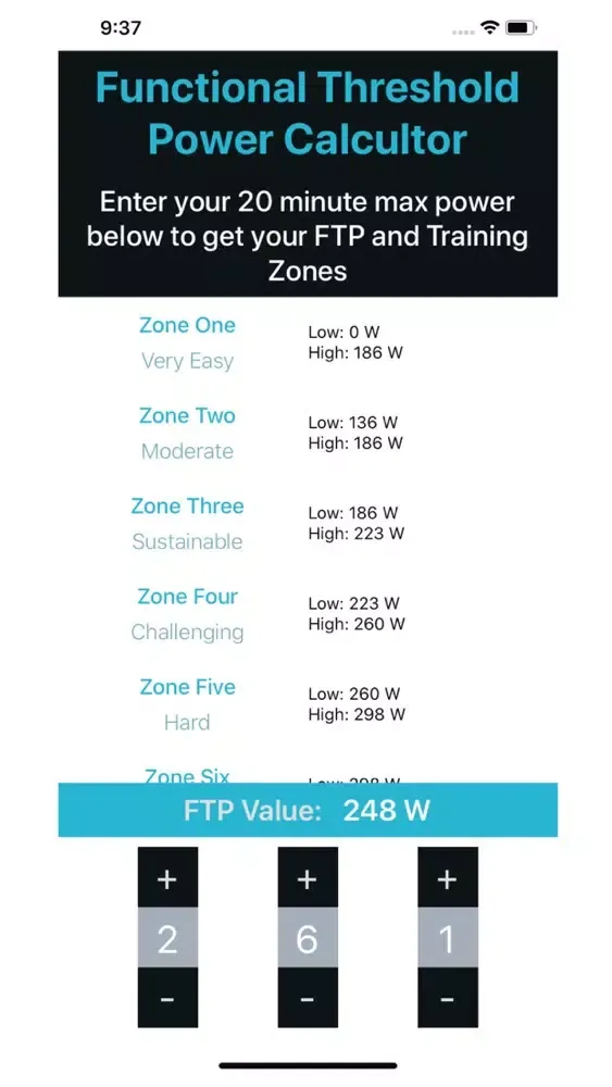 Cycling Zone Calculator Ekran Görüntüleri