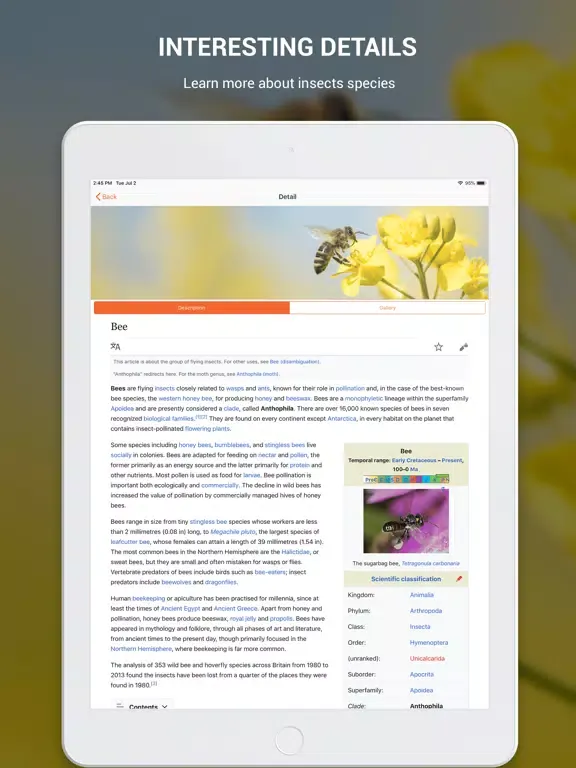 Capturas de tela do Insect identifier by photo iPad 