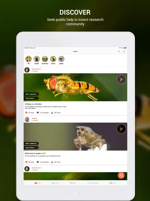 Capturas de tela do Insect identifier by photo iPad 