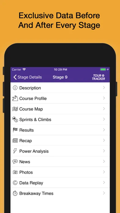 Captures d'écran de Tour Tracker Grand Tours