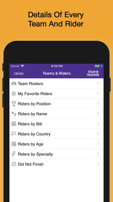 Captures d'écran de Tour Tracker Grand Tours