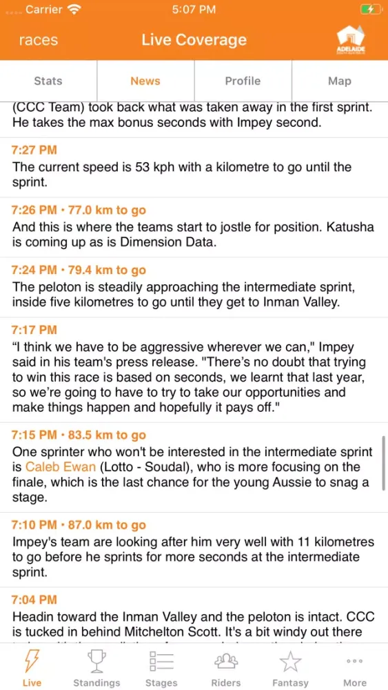 صور Santos Tour Down Under Tracker