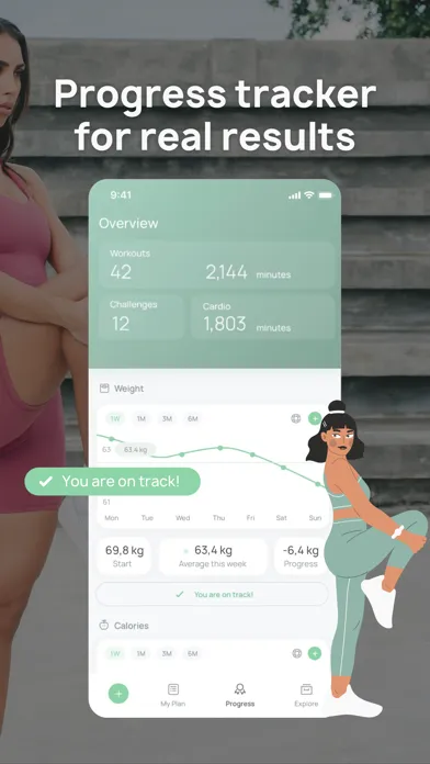 Tangkapan layar trainn - personalised workouts