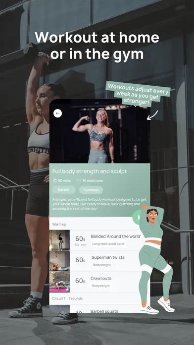 Tangkapan layar trainn - personalised workouts