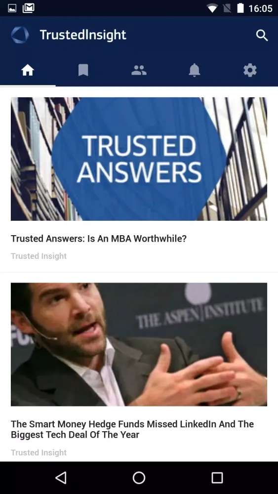 Screenshot di Trusted Insight