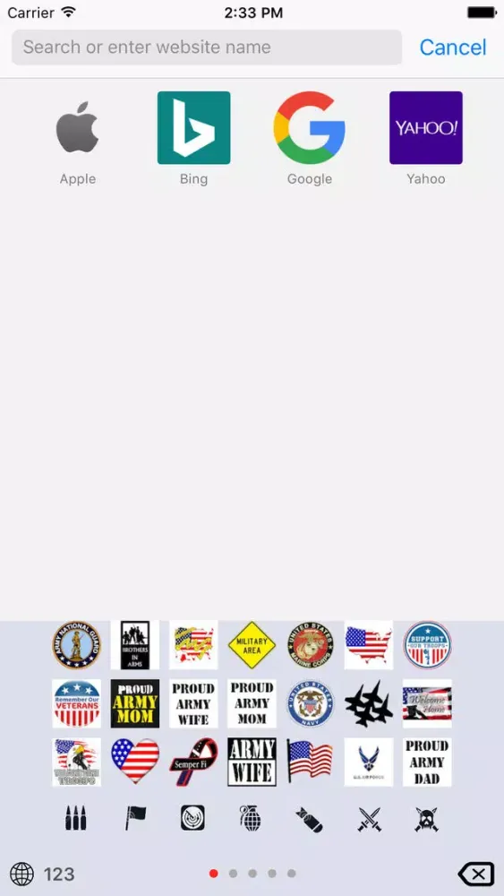 Military Emoji Keyboard Screenshots