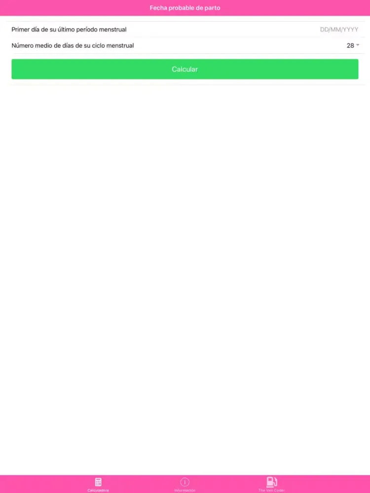 Calculadora de embarazo. iPad  स्क्रीनशॉट