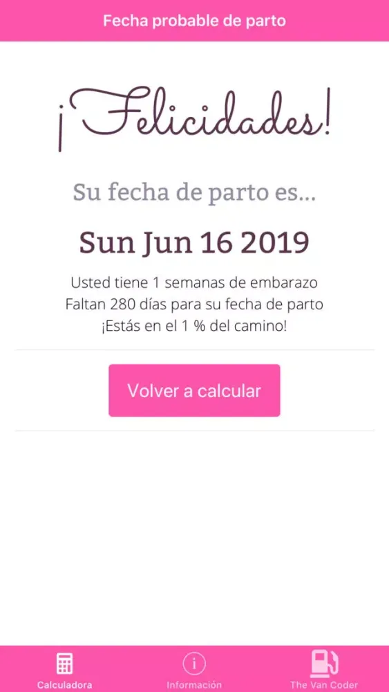 Calculadora de embarazo. स्क्रीनशॉट