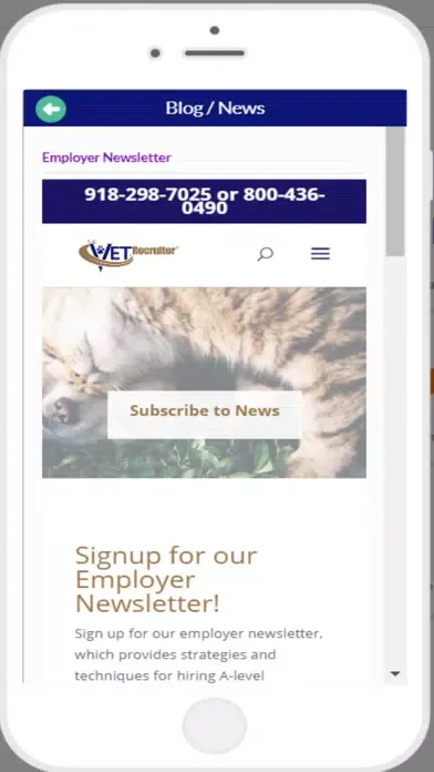 The VET Recruiter ® Mobile App Screenshots