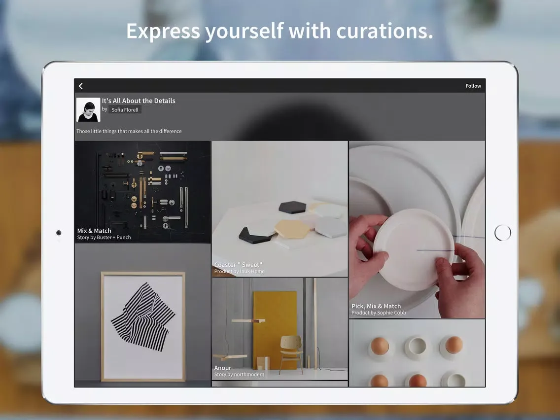 In The Window™ - The social experience of design stories and collections. iPad 應用截圖