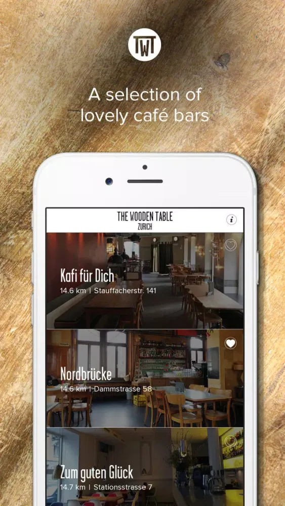 Lovely café bars in Zurich ­­– The Wooden Table is a personal selection of places to arrive in your destination city. স্ক্রিনশট