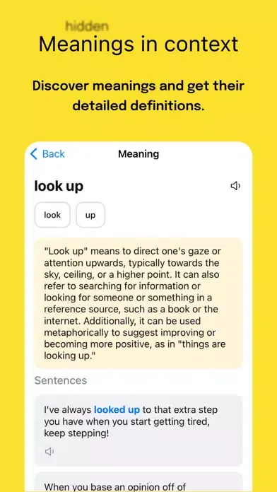 Zrzuty ekranu Wordtool: words in a context