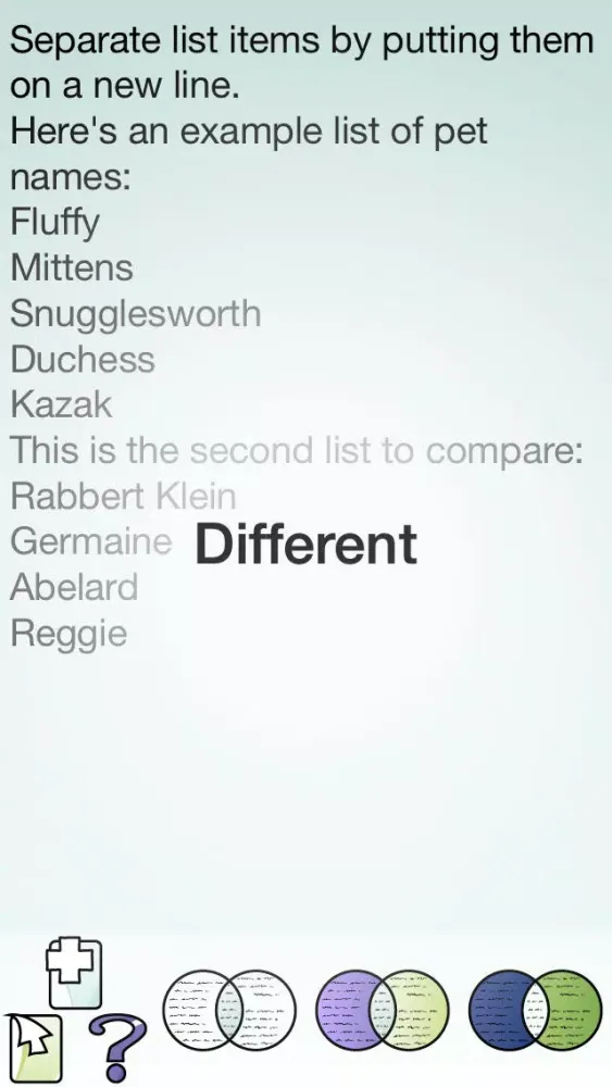 List Comparinator Ekran Görüntüleri