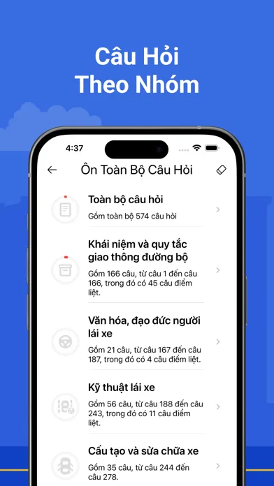 Tangkapan layar Ôn Thi GPLX năm 2024