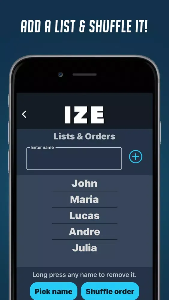 ภาพหน้าจอของ RandomIZE: Randomization Tool