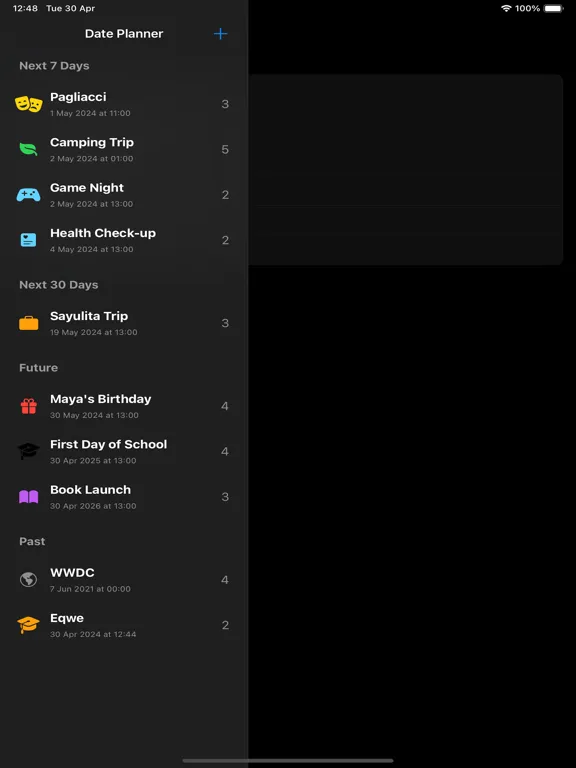 تصاویر PlanIt - Date & Goal Tracker iPad 