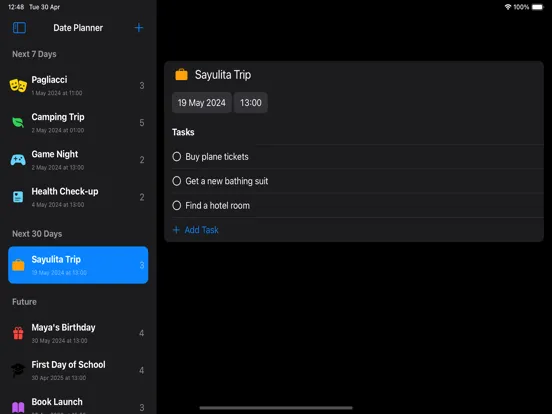 تصاویر PlanIt - Date & Goal Tracker iPad 