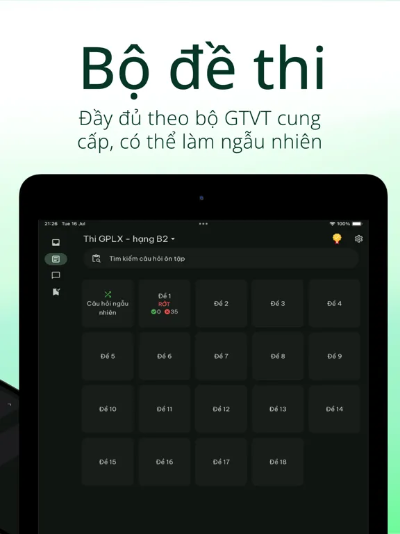 ภาพหน้าจอของ Ôn Thi Lái Xe - Ô Tô, Xe Máy iPad 