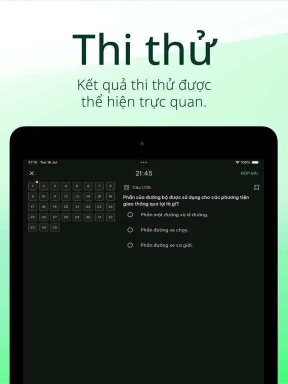 ภาพหน้าจอของ Ôn Thi Lái Xe - Ô Tô, Xe Máy iPad 