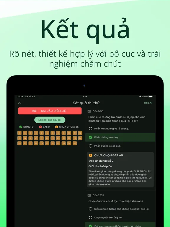 ภาพหน้าจอของ Ôn Thi Lái Xe - Ô Tô, Xe Máy iPad 