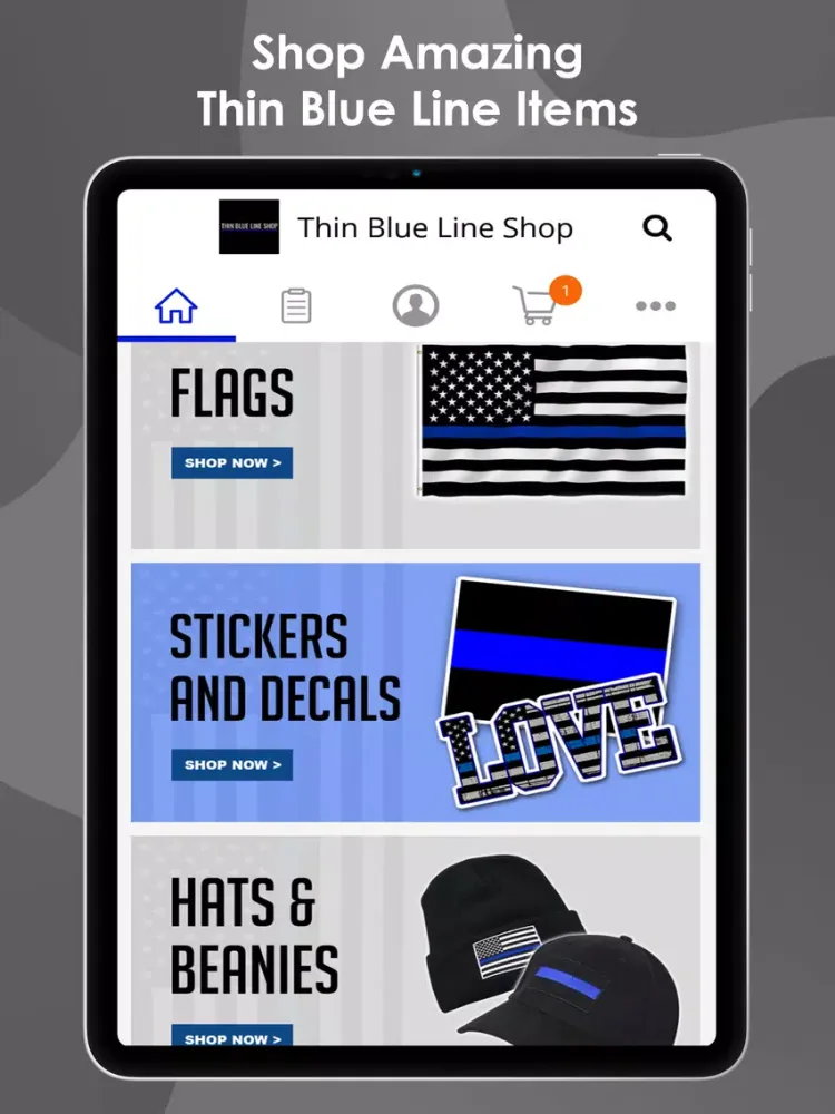 Tangkapan layar Thin Blue Line Shop iPad 