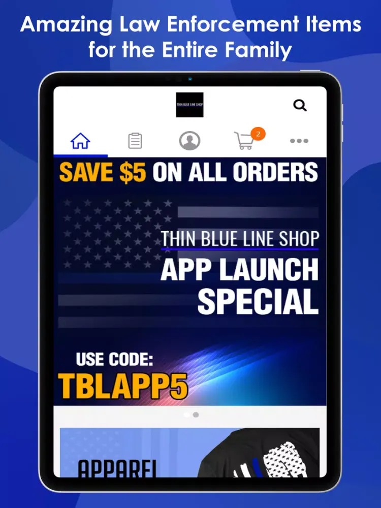 Tangkapan layar Thin Blue Line Shop iPad 