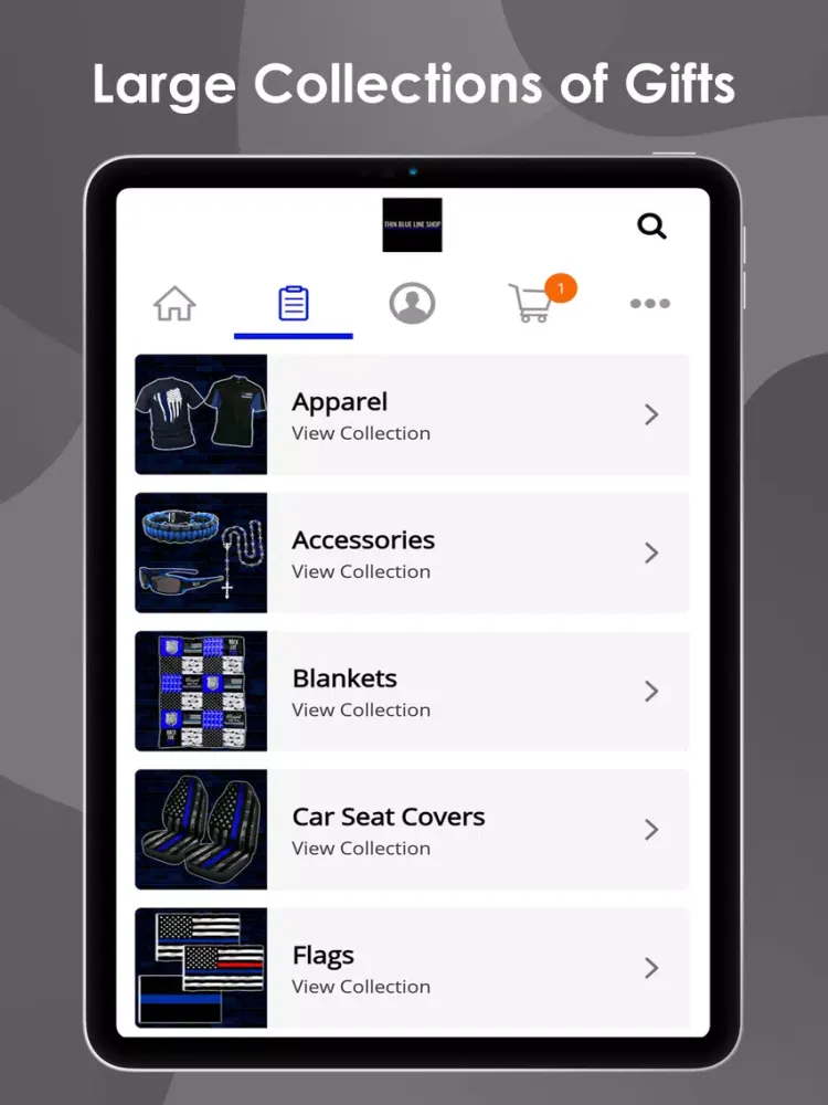 Tangkapan layar Thin Blue Line Shop iPad 