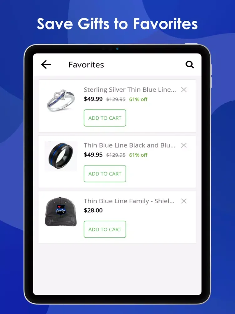 Tangkapan layar Thin Blue Line Shop iPad 
