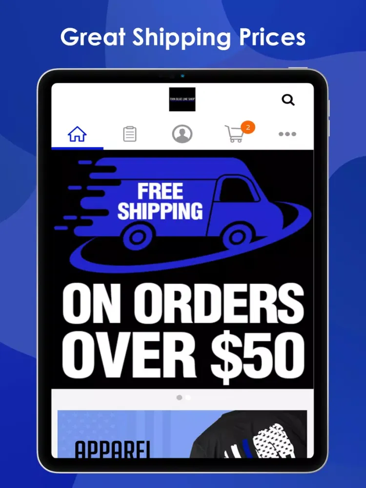 Tangkapan layar Thin Blue Line Shop iPad 