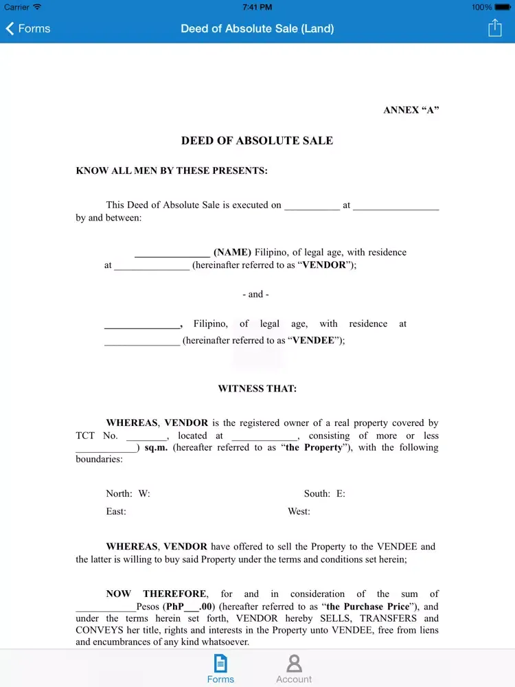 Скриншоты MyLegalWhiz Forms iPad 
