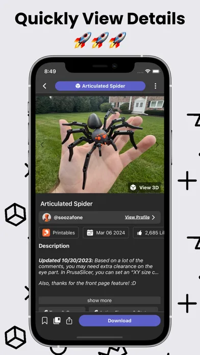 Capturas de pantalla de Thingiverse Printables | 3D GO