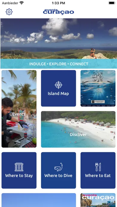 Tangkapan skrin Events Curaçao