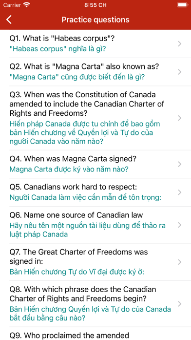 English-Vietnamese Citizenship Screenshots