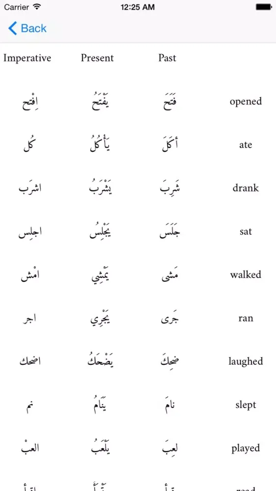 Arabic Tenses and verb Conjugations スクリーンショット
