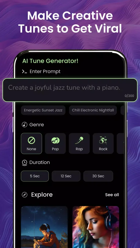 Screenshot di AI Tunes : Music & Cover Maker