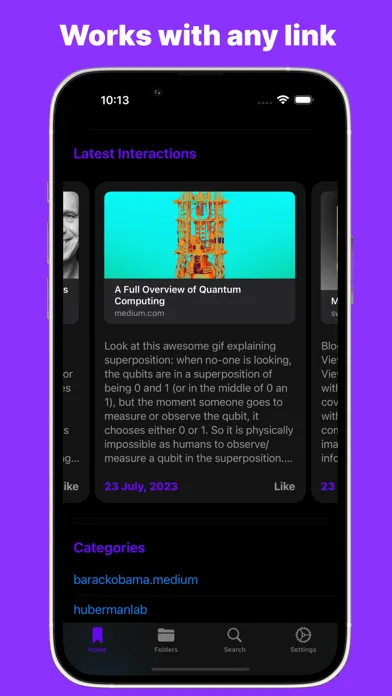 Captures d'écran de Bookmarks Reader