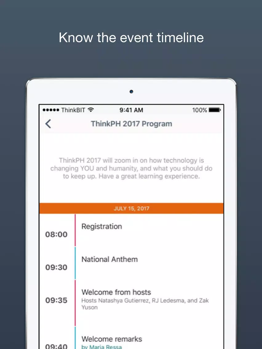 Zrzuty ekranu Rappler ThinkPH 2017 iPad 