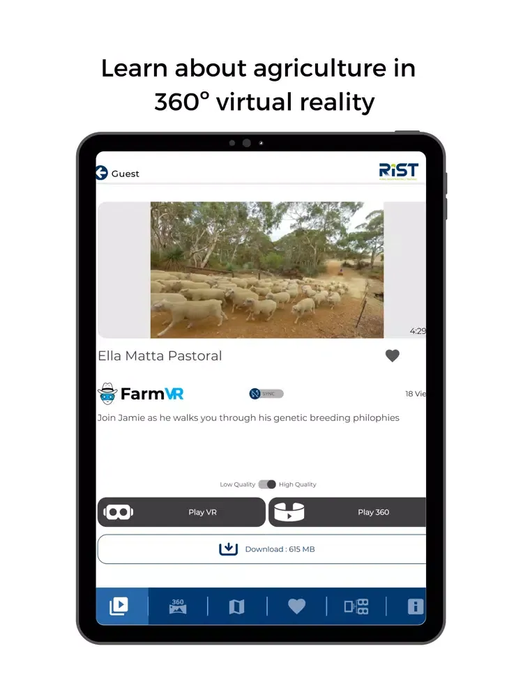 Screenshot di RISTVR iPad 