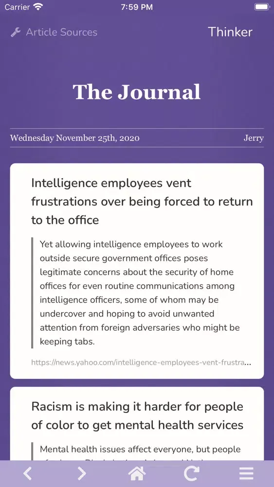 Thinker App Screenshots