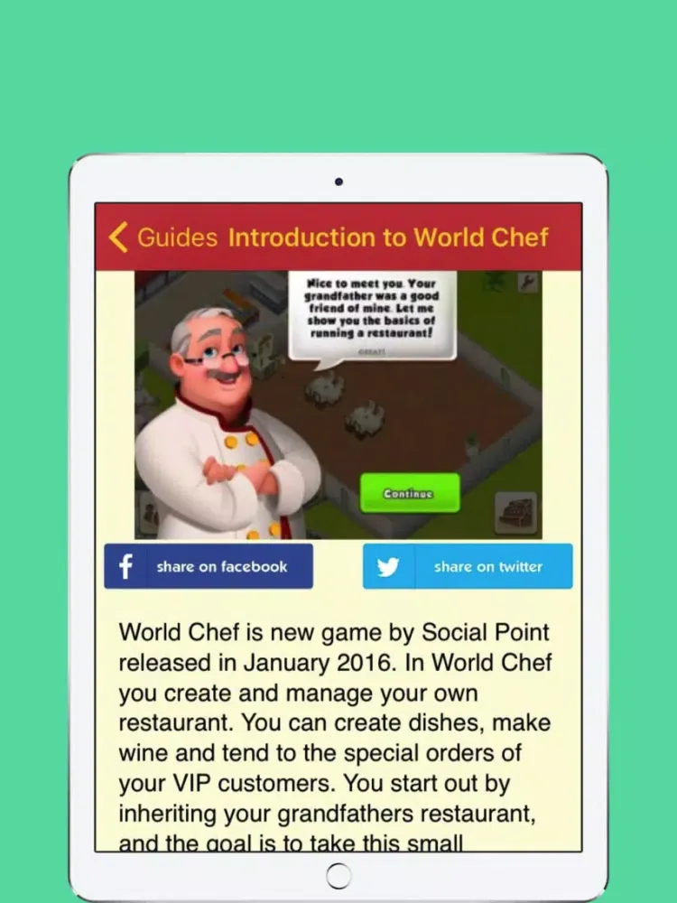 Capturas de pantalla de Guide for World Chef iPad 