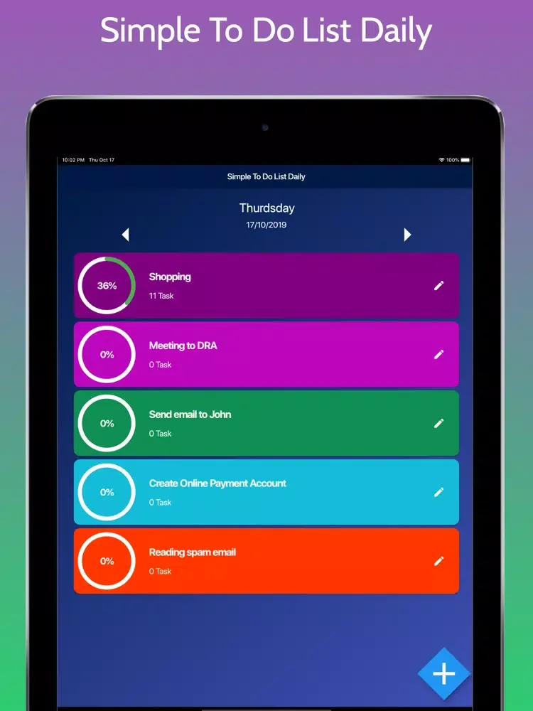 Simple ToDo List Daily iPad  Ekran Görüntüleri