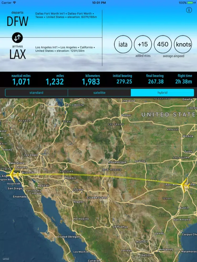 Tangkapan layar Airport Distance Lite iPad 