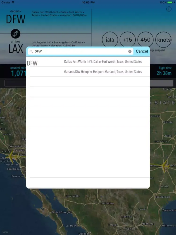 Tangkapan layar Airport Distance Lite iPad 