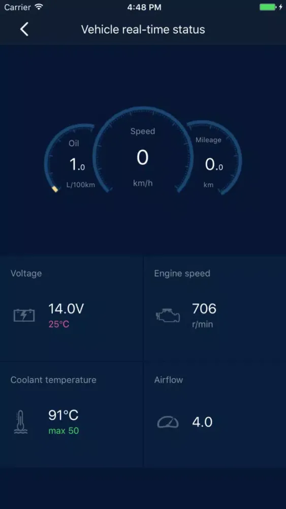 Ảnh chụp màn hình của amberOBD
