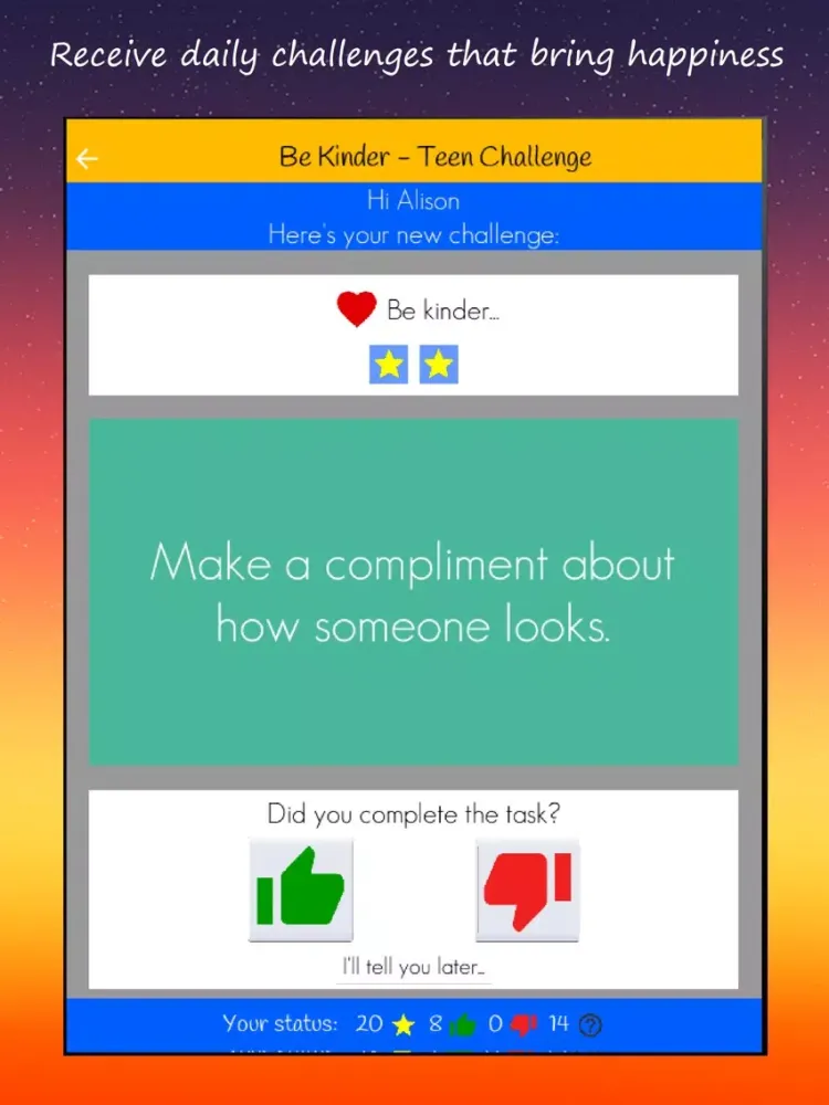 ภาพหน้าจอของ Be Kinder - Teen Challenge iPad 