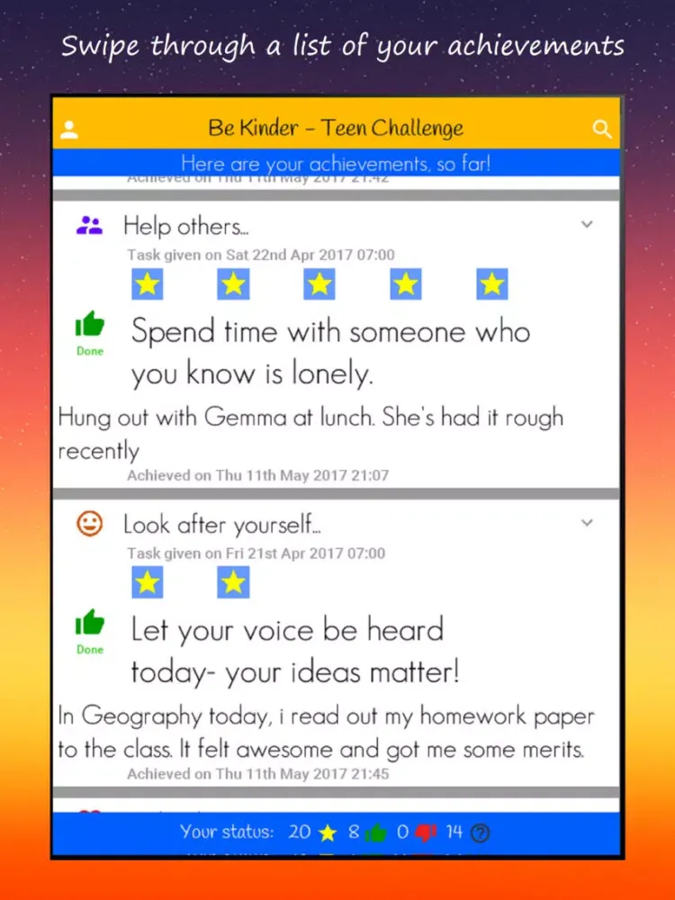 ภาพหน้าจอของ Be Kinder - Teen Challenge iPad 